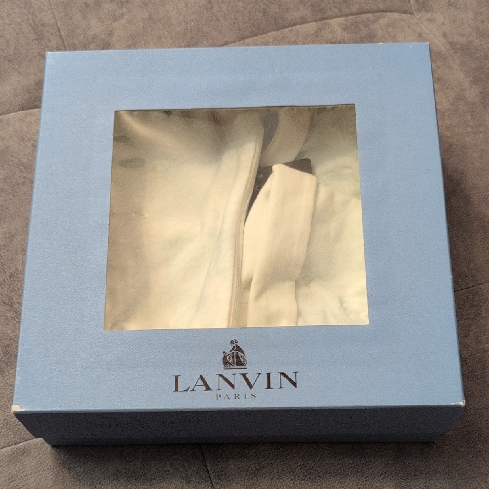 Lanvin Cream Infant Footie Set with Matching Bib & Hat